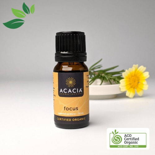 Focus Organic Essential Oil blend with aco logo