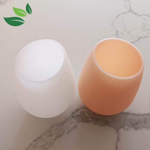 white and peach silicone cups bpa free wine glasses