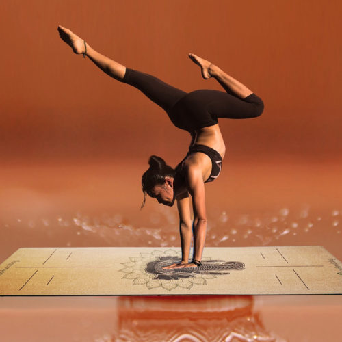 Eco-Friendly Cork and Natural Rubber Base Yoga Mat with Carry Strap by SoHealthy
