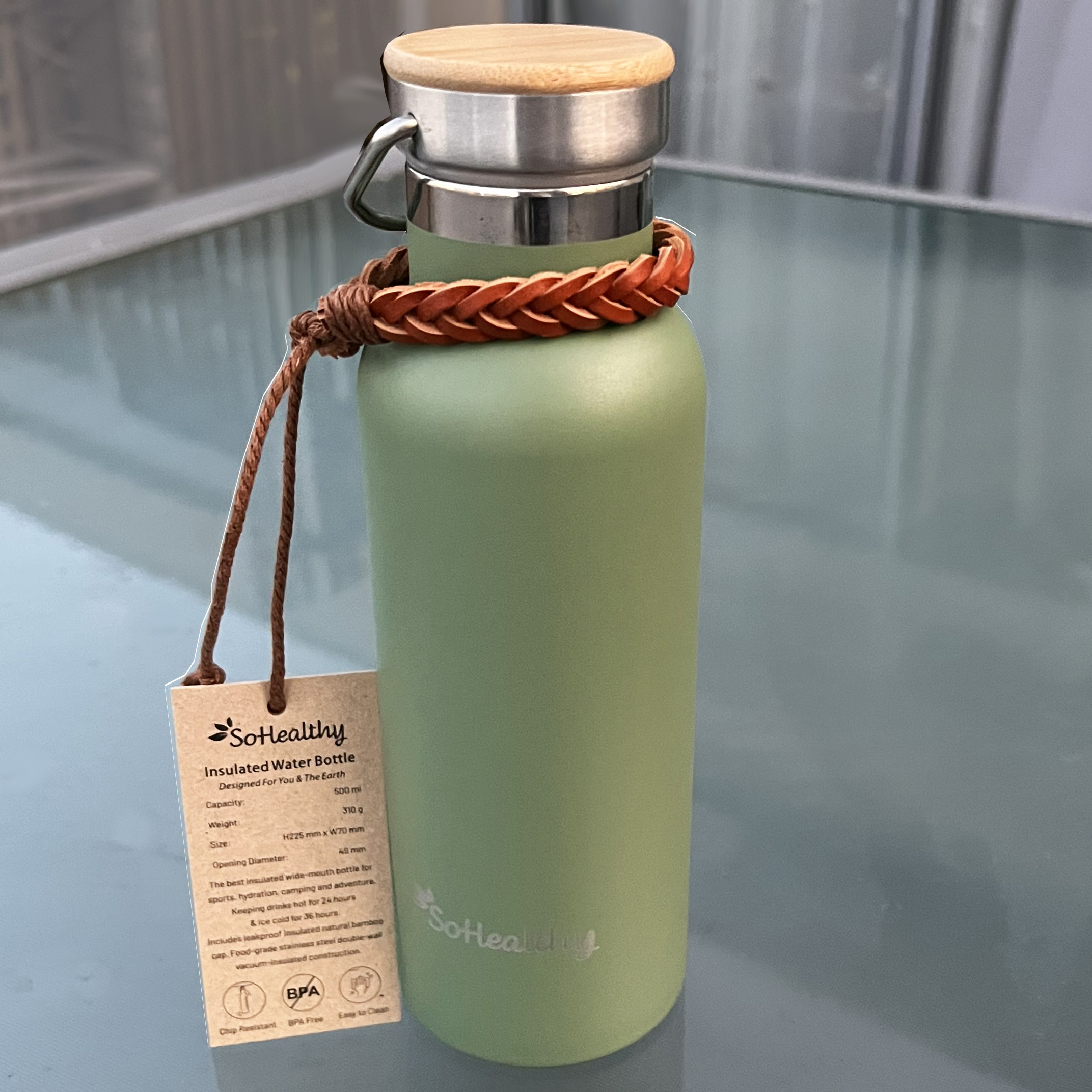 SoHealthy insulated stainless steel water bottle